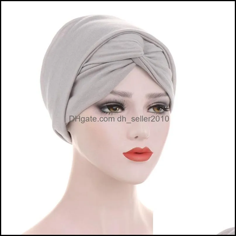 overlapping ear muffs hat forehead solid color indian new turban cap changes long tail chemotherapy fashion headgear 8 8qda k2