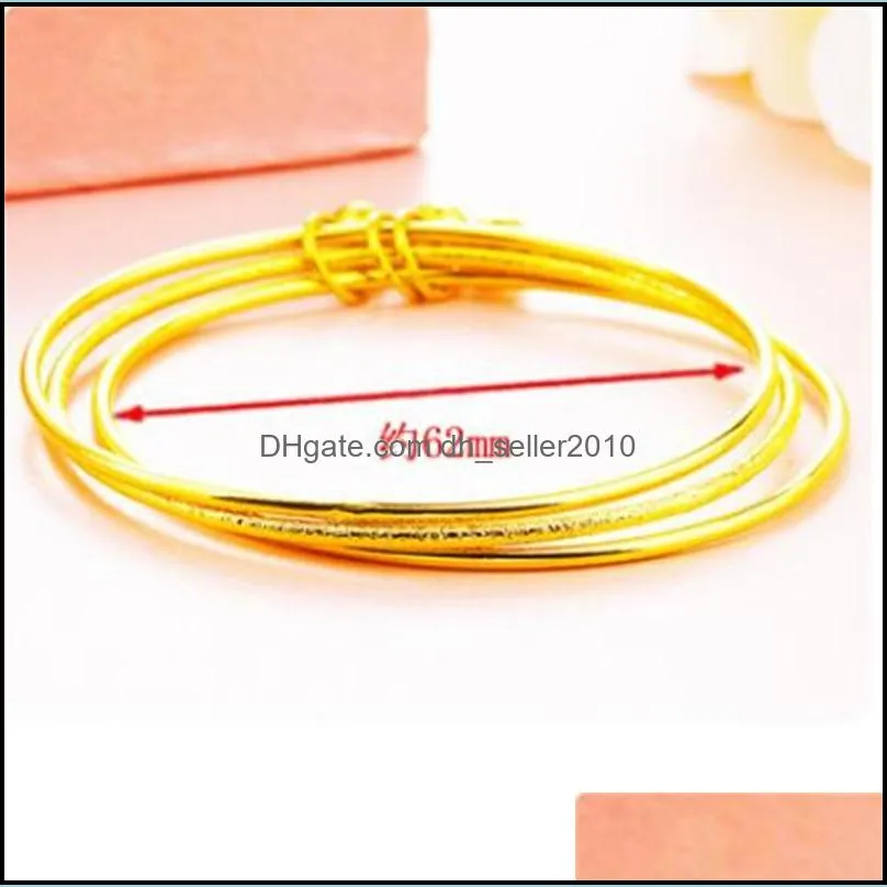 girls thin 3pcs bangles set bracelet 18k gold bracelet bangles women wedding bracelet couple jewelry factory wholesale 243 w2