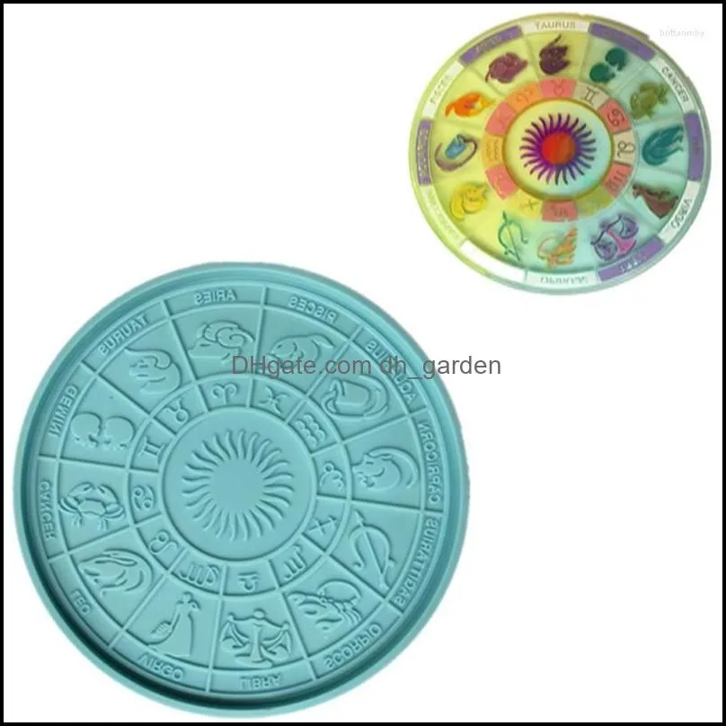 jewelry pouches 12 constellation divination tray epoxy resin table decoration astrology board silicone mould diy