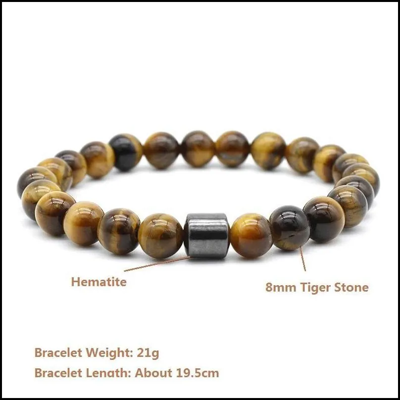 8mm natural stone beaded strands jewelry bracelets lava stones turquoise tiger eye beads hematite bracelet