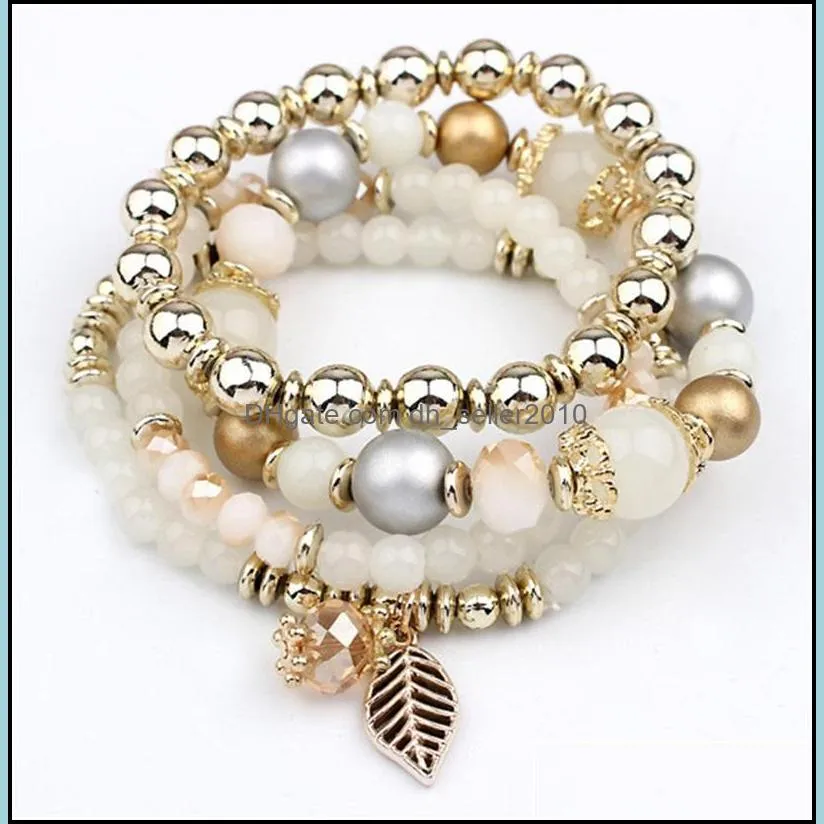 charms bracelets for women candy color beads tassels bracelet bangles elastic stretch beaded bracelet 133 m2