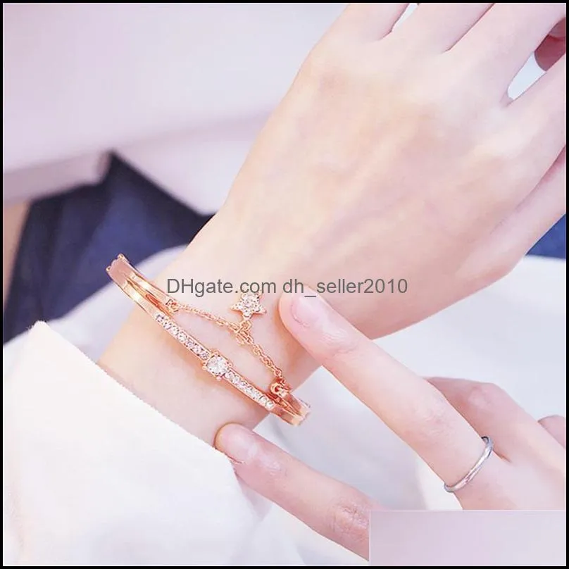 sterling silver five-pointed star tide chain rose gold bracelet female student korean version simple jewelry gift women link, 3685 q2