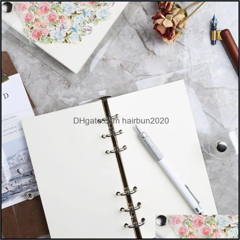 A5 A6 Spiral transparent PVC Notebook Cover Loose Diary Coil Ring Binder Paper Seperate Planner Receive Bag Card Stationery1