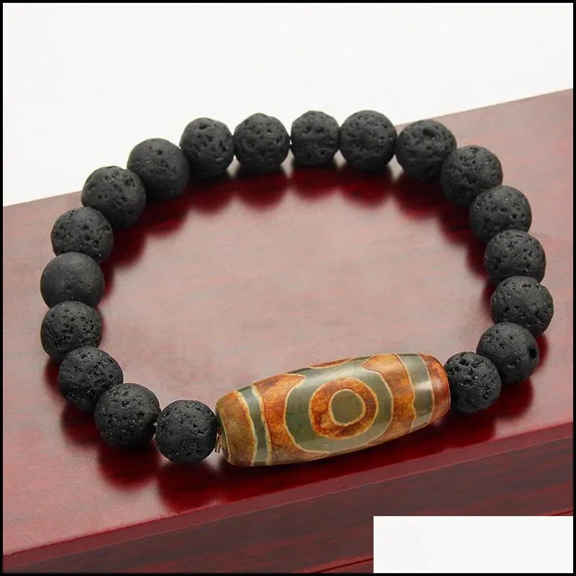 beaded strands volcano melting rock  oil diffusion bracelet buddhist three eye tianzhu belief bracelets