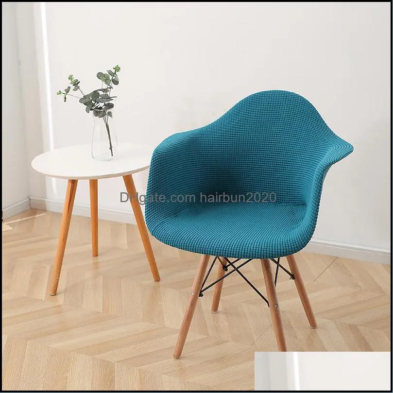 Chair Covers 1Pc Polar Fleece High Arm Cover For Eames Chairs Blue Dining Seat Protector Slipcover Home El