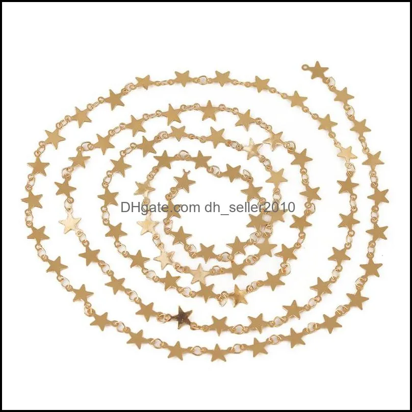 2m round star beads chain bulk chain gold oval link bulk chains diy wallet chain jewelry necklace making handmade accessories 782 t2