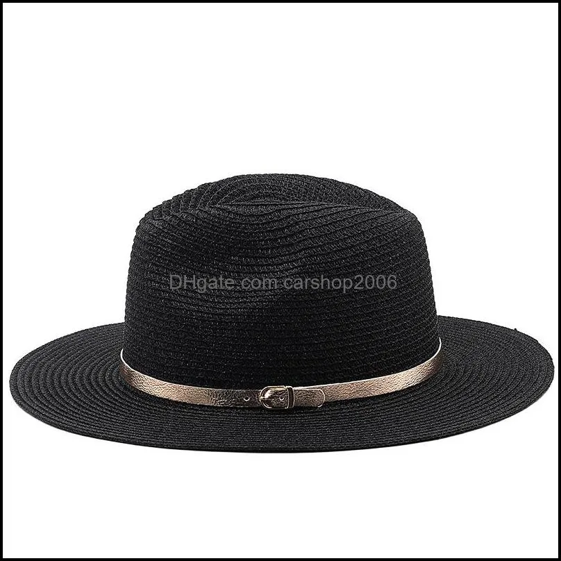 Spring Summer Beach Hat Straw Hat Women Men Wide Brim Hats Woman Man Jazz Panama Top Cap Female Male Outdoor Casual Caps Sun Protection Sunhat Grass Sunhats