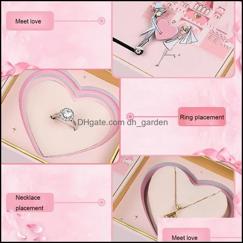 jewelry pouches bags romantic gift box drawerjewellery organizer wedding valentine day surprise case brit22