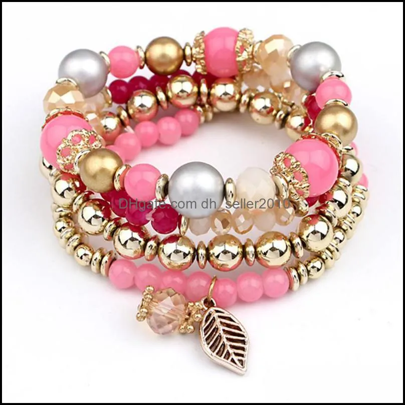 charms bracelets for women candy color beads tassels bracelet bangles elastic stretch beaded bracelet 133 m2