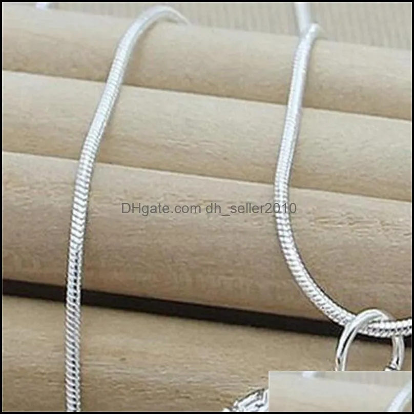 sterling silver photo frame pendant necklace 18/20/22/24 inch snake chain for woman charm wedding fashion jewelry