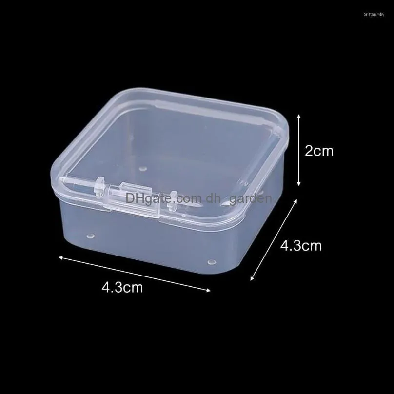 Jewelry Pouches 48pcs Small Transparent Box Clear Plastic Storage Boxes Containers With Lids Empty Hinged Cases For Beads DIY Craft