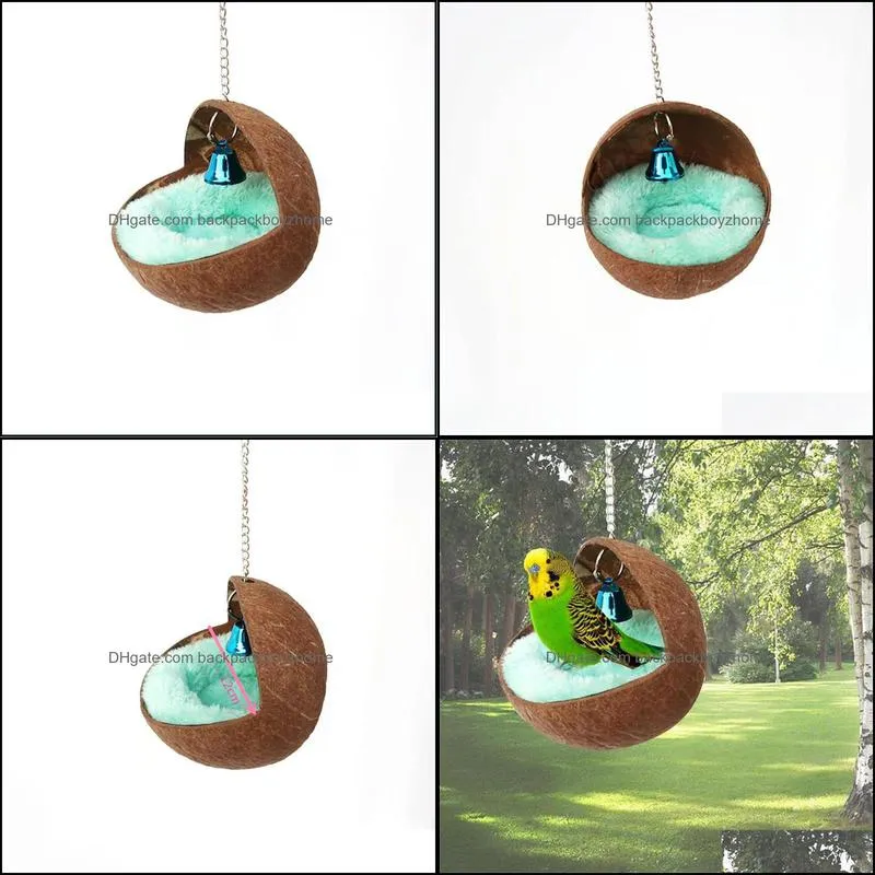 Small Pet House Hamster Guinea Pig Squirrel Dutch Pig Sleeping Nest Round Coconut Shell Parrot Bird Nests In Stock