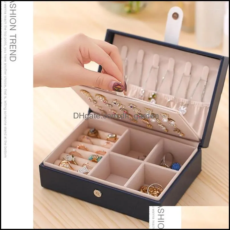 Jewelry Pouches 310 White Organizer Display Travel Case Boxes Portable Box Leather Storage Earring Holder