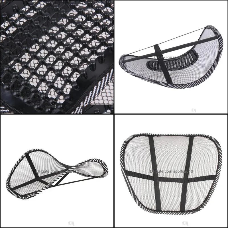 black mesh cloth car seat cushion lumbar waist support lumbar pillow automobiles office chair relief back pain auto accessories