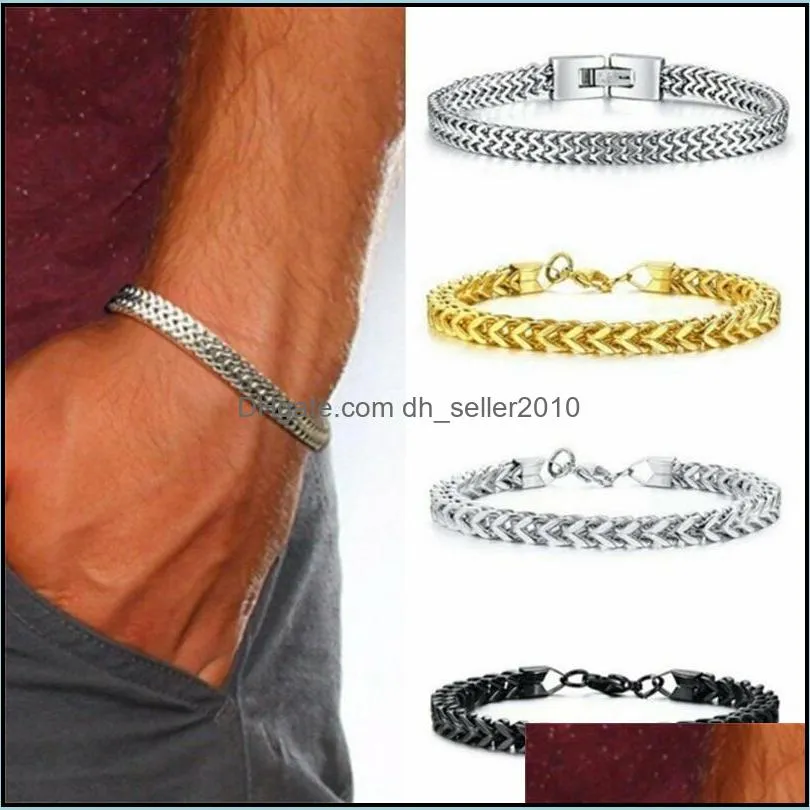 men titanium steel bracelet stainless chain fashion bracelet hip hop jewelry luxury bracelet 733 t2