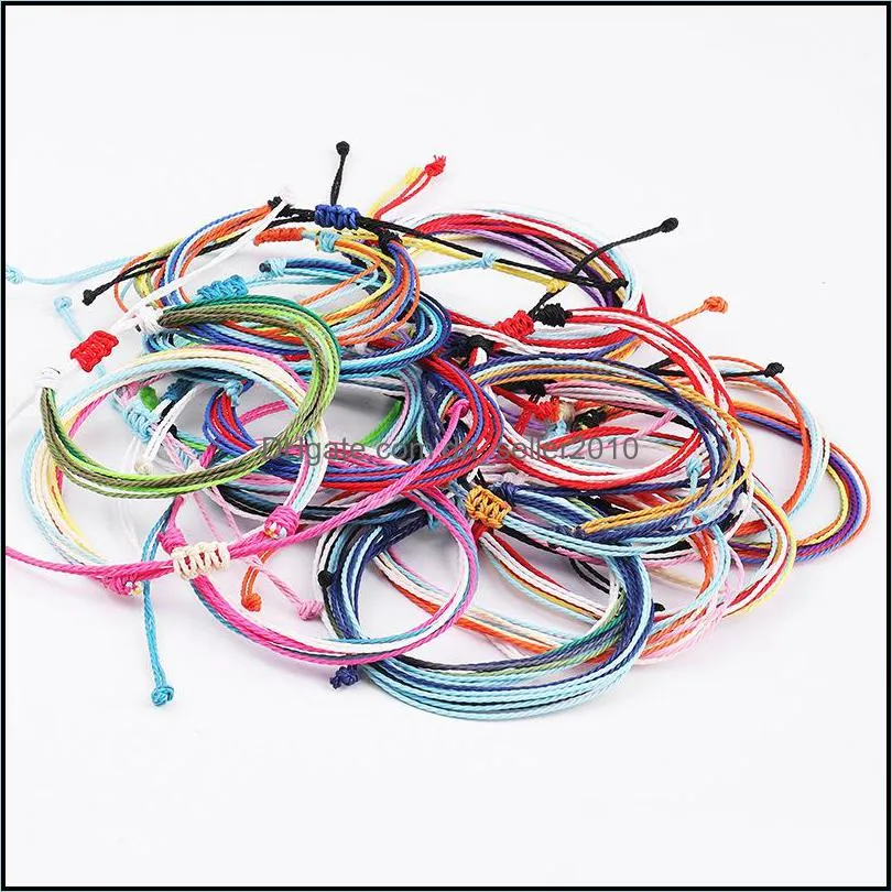 handmade bracelet wax string thread multilayer woven multi colour bracelets women woven rope adjustable chain