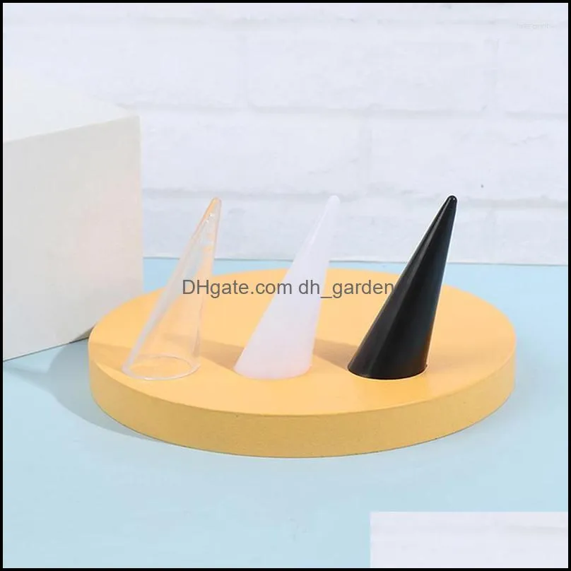 jewelry pouches vintage plastic finger cone fingertip ring display stand jewellery holder storage showcase rings organizer
