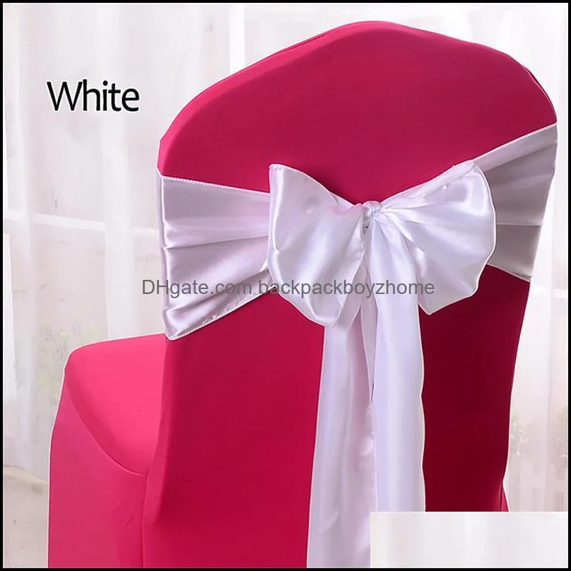 280*16cm Satin Chair Sashes Bow Tie Chair Sash Band For Banquet Home Table Decoration Wedding Party Supplies