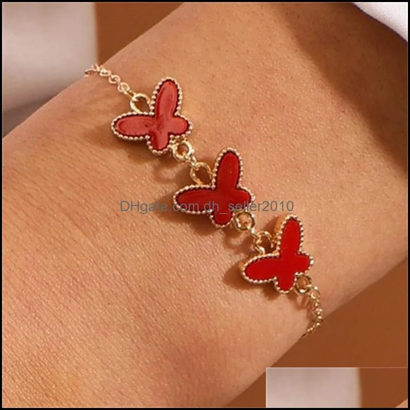 fashion jewelry exquisite three butterfly bracelet stretch adjustable female charm bracelets for women 3718 q2