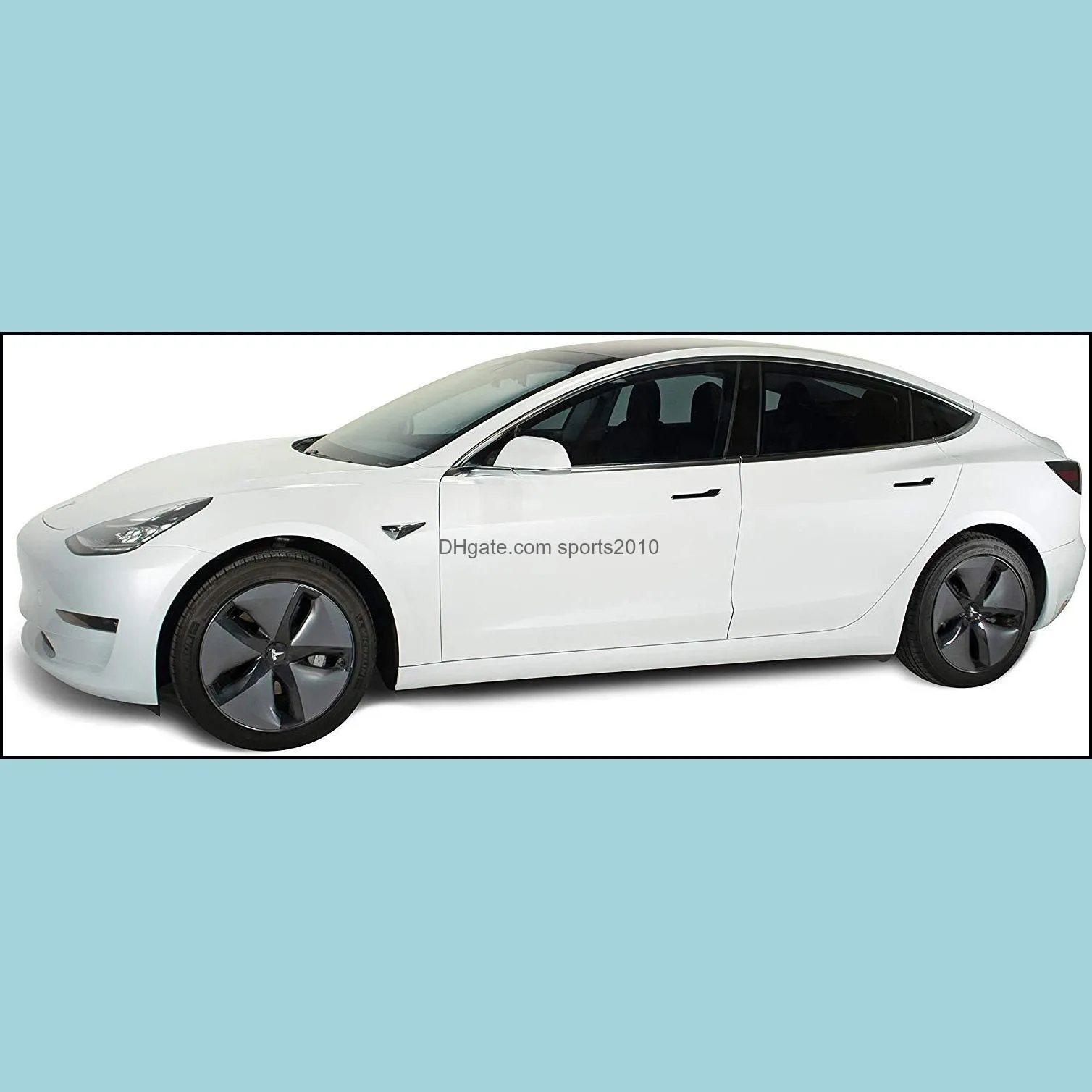 4 PCS Tesla Model 3 Door Handle Wrap Kit (Black Carbon Fiber)