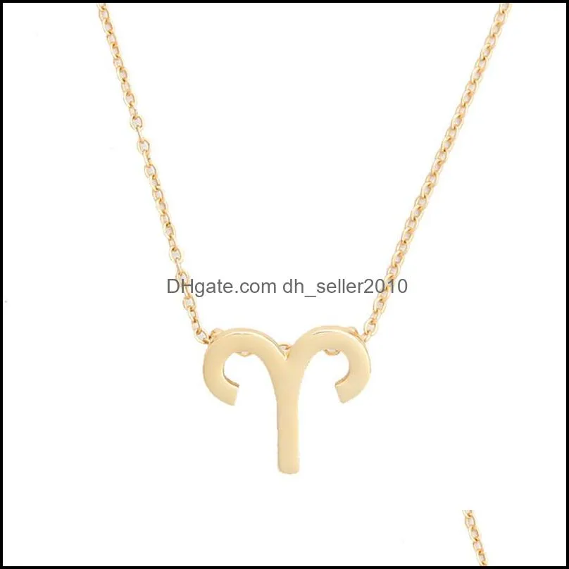gold silver stainless steel star zodiac sign neckless 12 constellation pendant necklace women gold chain necklace men jewelry gift 1151