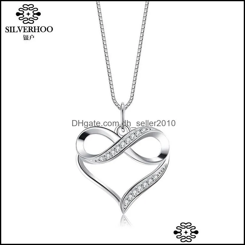 infinity love heart pendant pendant necklaces 925 sterling silver choker statement necklace women 925 jewelry no chain 1233 t2