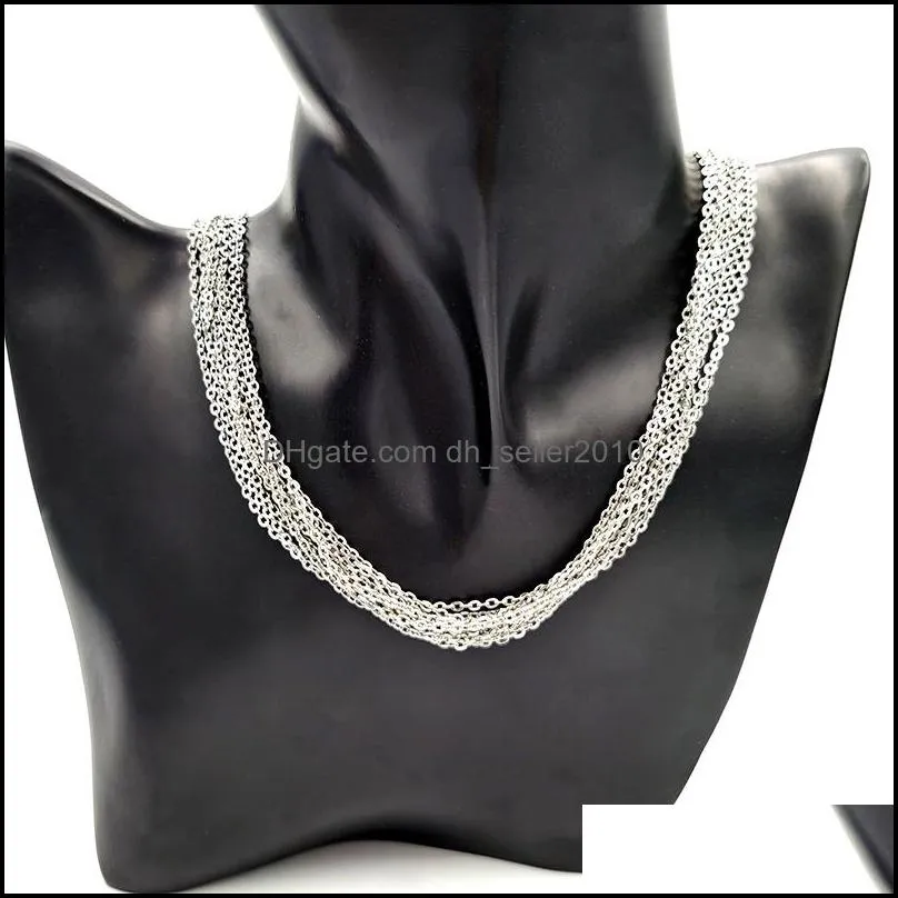 hip hop chains necklace men women gold color stainless steel 45cm o link cuban chain necklaces jewelry diy accessories 10pcs/lot 364