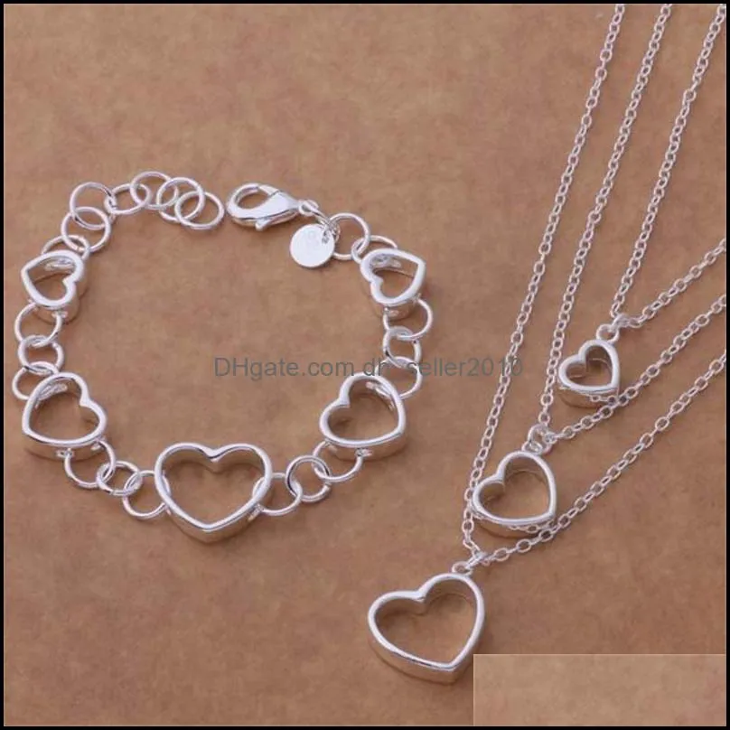 einige modell valentinstag geschenk halskette chain armband ohrringe mode schmuck setsrauen braut hochzeit chains 862 b3