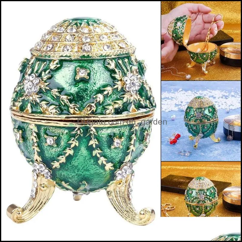 jewelry pouches bags enameled easter egg box trinket holder hand painted decorationjewelry