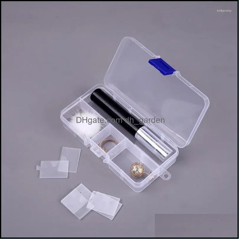 jewelry pouches 10 slots plastic transparent storage fine compartment adjustable container for beads earring boxes casket