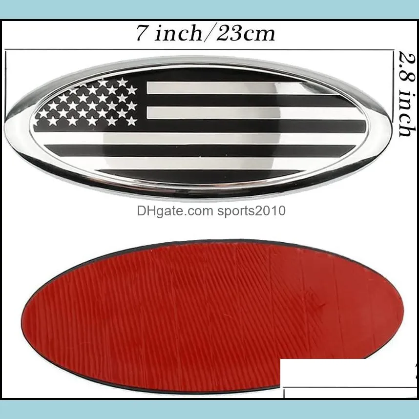 Front Grille American Flag Emblem for Ford F150 F250 F350 Rear Tailgate Emblem Badge Nameplate