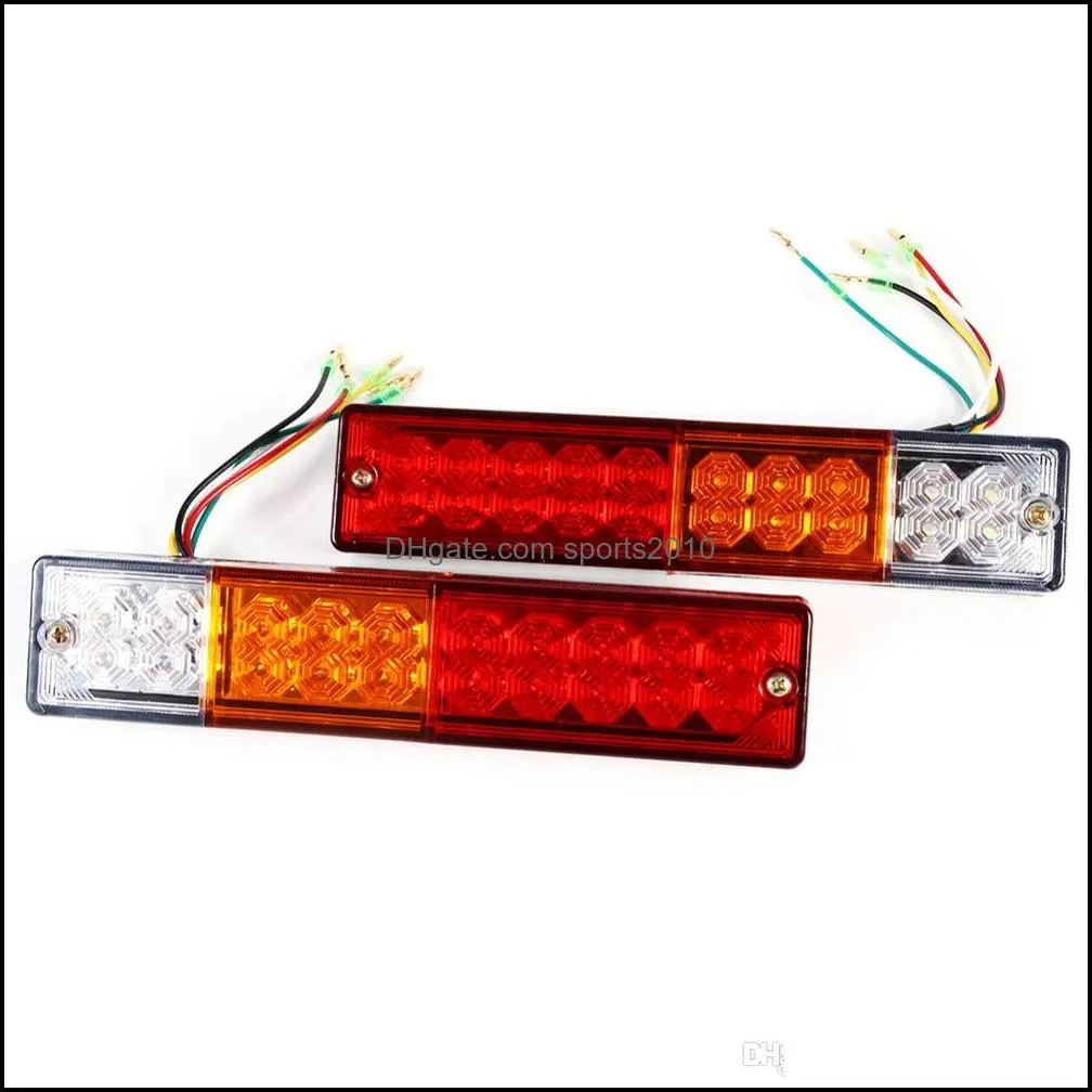 2pcs trailer lights led stop rear tail brake reverse light turn indiactor led 12v/24v atv truck led trailer taillights lamp