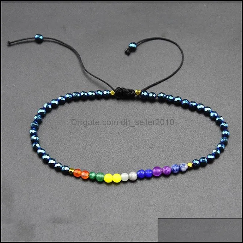 natural agate chalcedony stone alloy 3mm beads strands bracelet 12 constellation stones adjustable weave seven chakra bracelets 1011