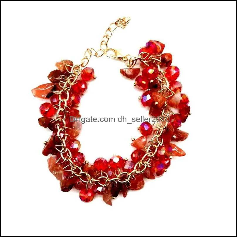 natural stone gravel crystal bracelet fashion all-match bracelet beaded strands 1603 t2