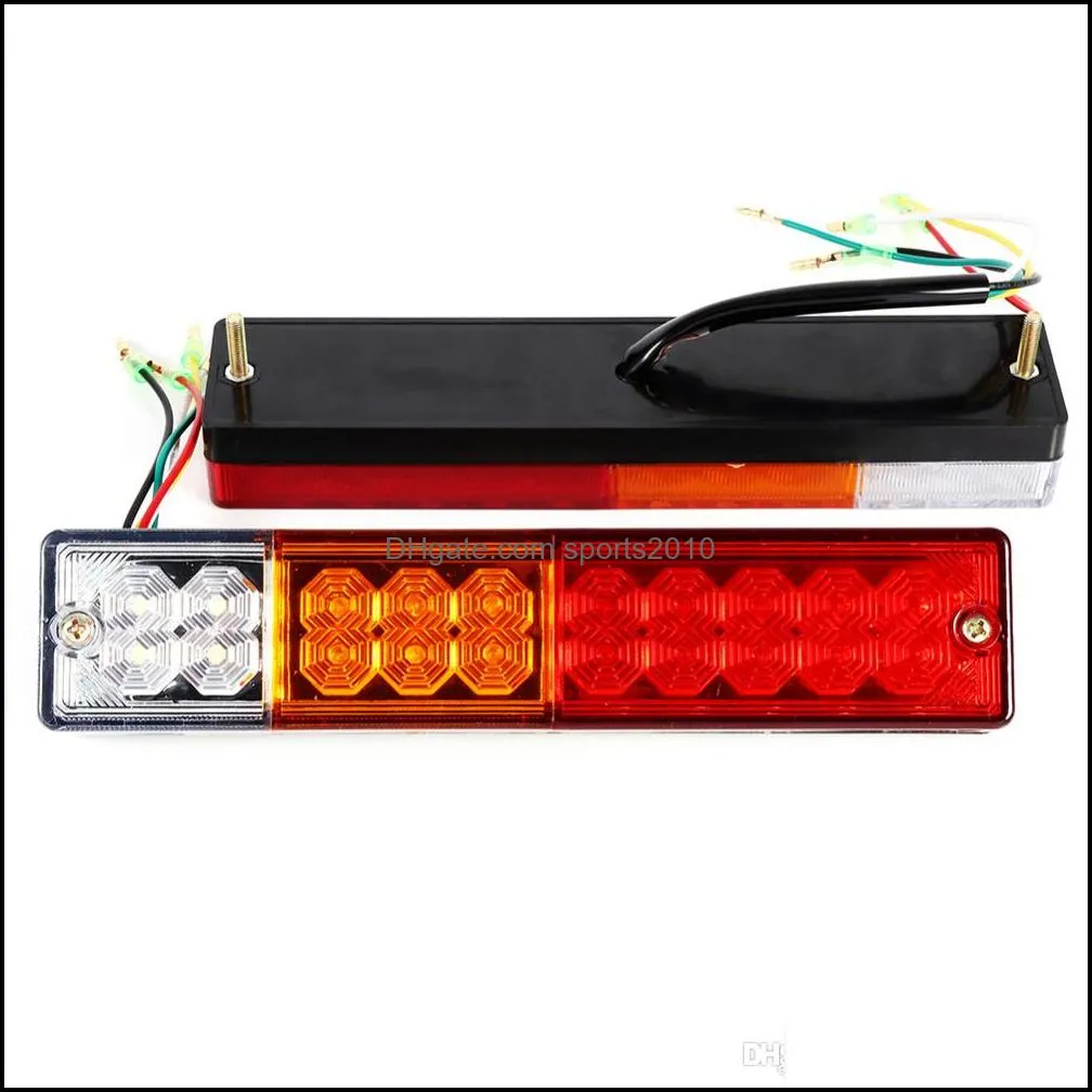 2pcs trailer lights led stop rear tail brake reverse light turn indiactor led 12v/24v atv truck led trailer taillights lamp