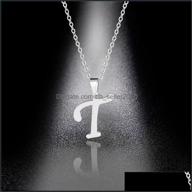 silver color 26 letters jewelry english alphabe necklaces for women choker a b c d e f g h i j k l m n o p q r s t u v w x y z