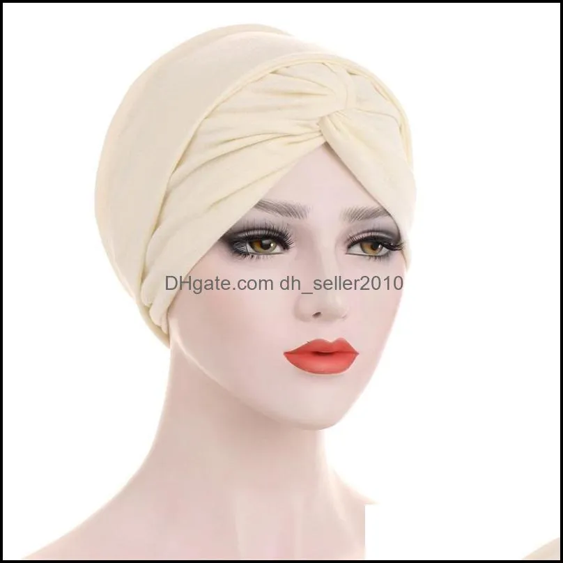 overlapping ear muffs hat forehead solid color indian new turban cap changes long tail chemotherapy fashion headgear 8 8qda k2