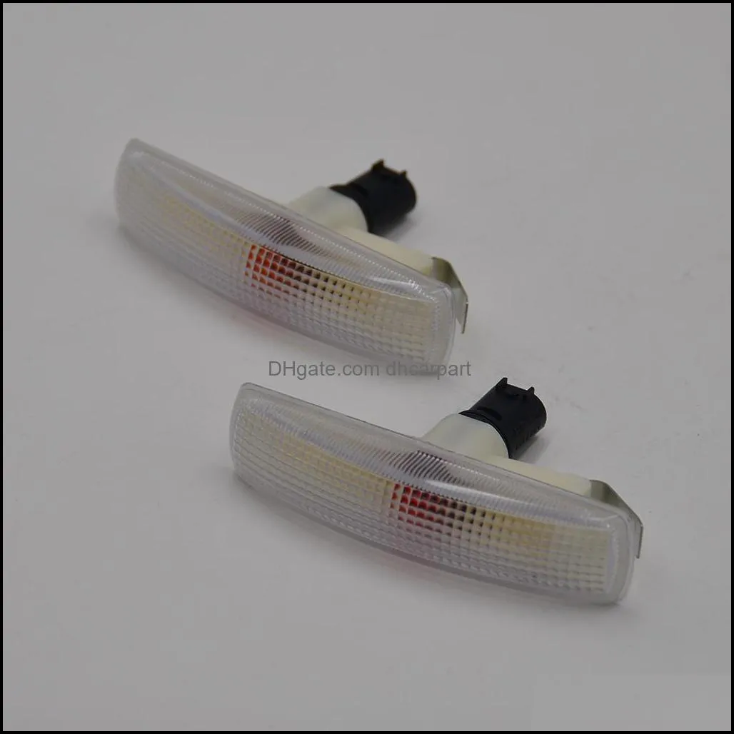 2pcs Clear Side Marker Repeater Light 1 Pair Replacement forLand Rover LR3 / Discovery 3 2005-2009 LR007954