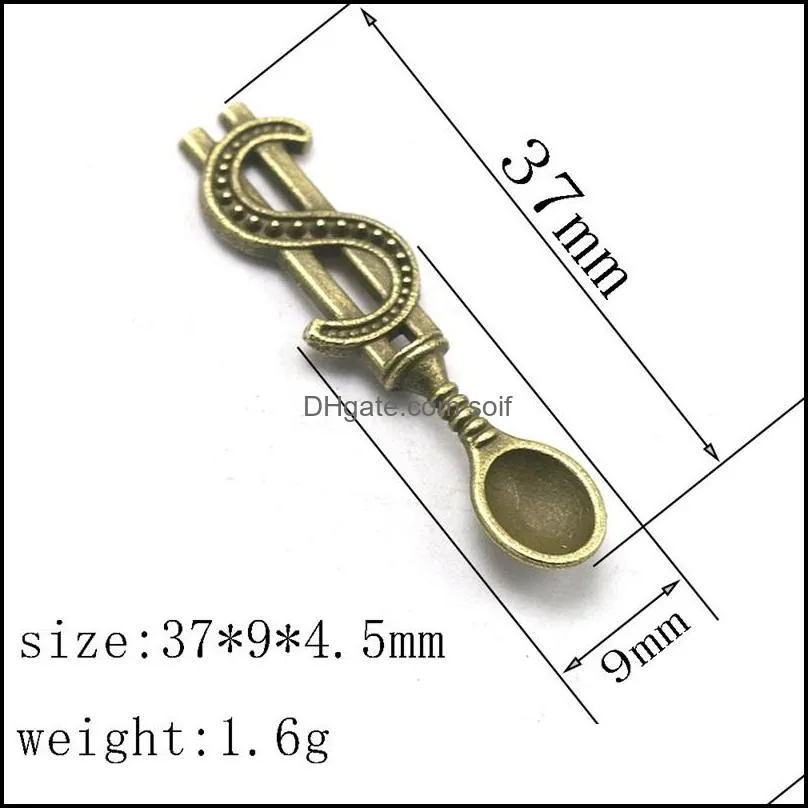 dollar pattern snuff snorter spoon mini spoon for sniffer powder portable shovel wax scoop hookah shisha herb smoking pipe accessories 836