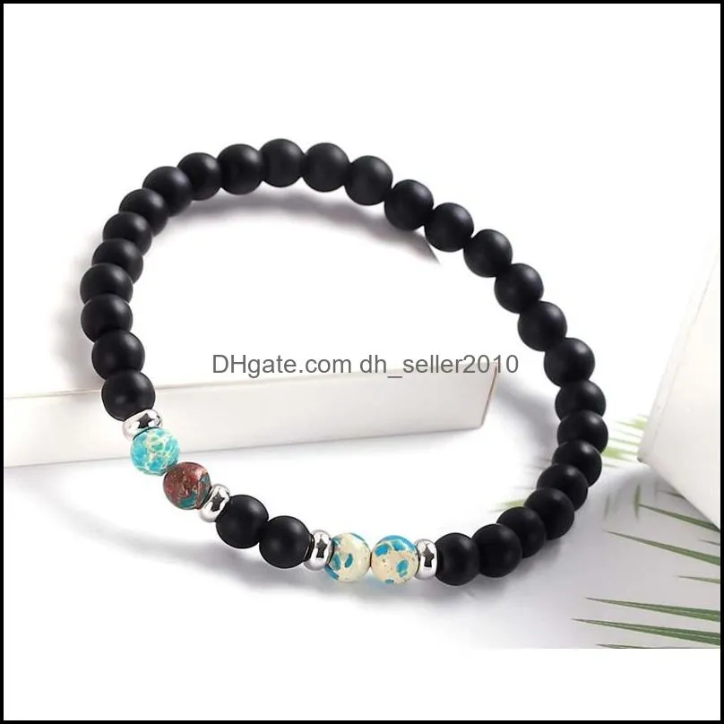 fashion beaded strands natural stone matte black beads bracelet men`s lucky 6mm tiger eye men jewelry gift 107 m2