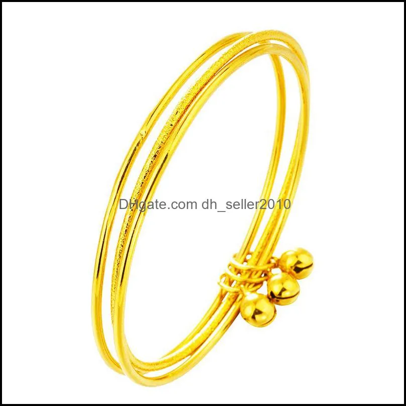 girls thin 3pcs bangles set bracelet 18k gold bracelet bangles women wedding bracelet couple jewelry factory wholesale 243 w2