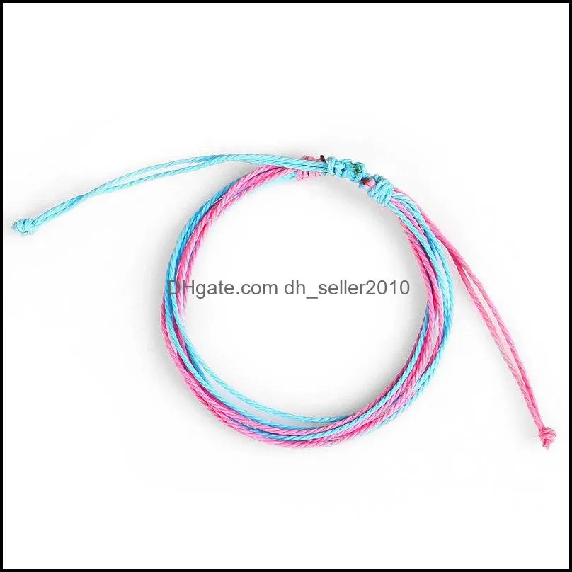 handmade bracelet wax string thread multilayer woven multi colour bracelets women woven rope adjustable chain