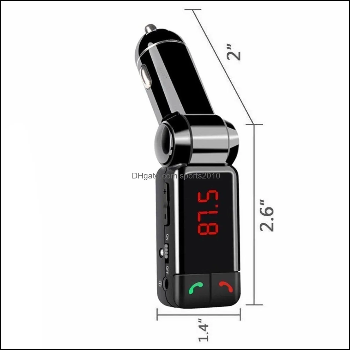 Bluetooth FM Transmitter BC06 In-Car Bluetooth Receiver FM Radio Stereo Adapter Car MP3 Player with Bluetooth Handsfree Calling and Dual