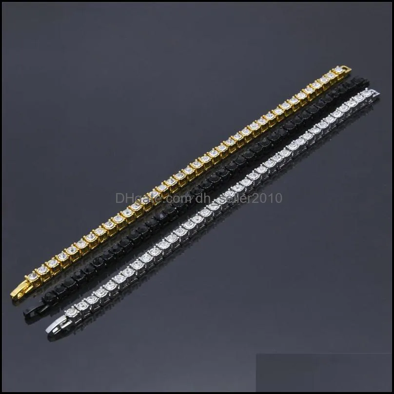 hip hop tennis bracelet gold plated bling bling 1 row iced out cz bracelets top fashion mens jewelry 207 n2