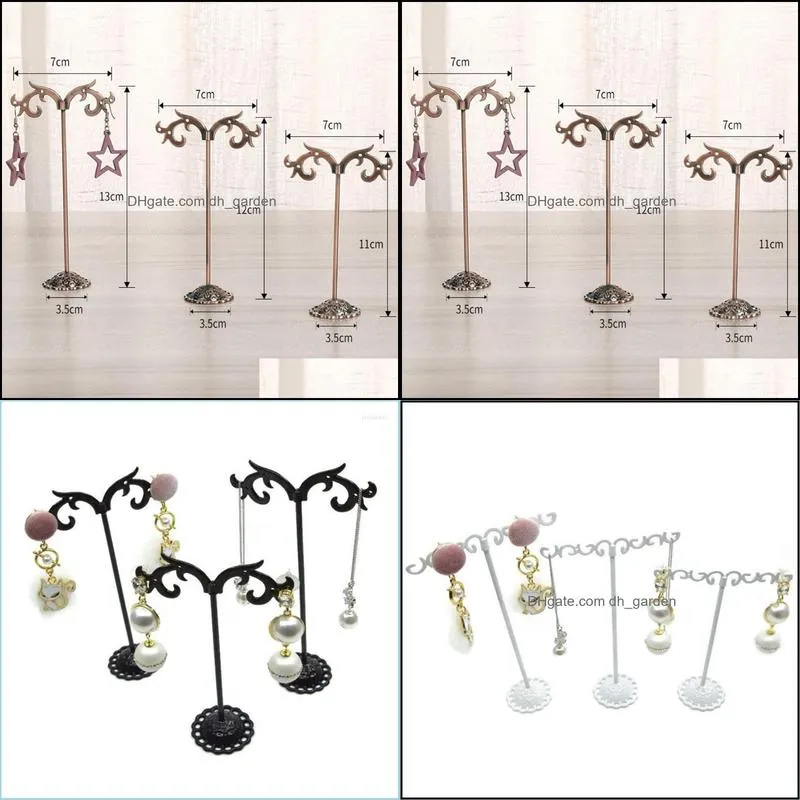 Jewelry Pouches Bags 3pcs Display Hanger Store Classical Decorative Rack Iron Plating Home Vintage Bracelet Necklace Holder Anti-fall Ring