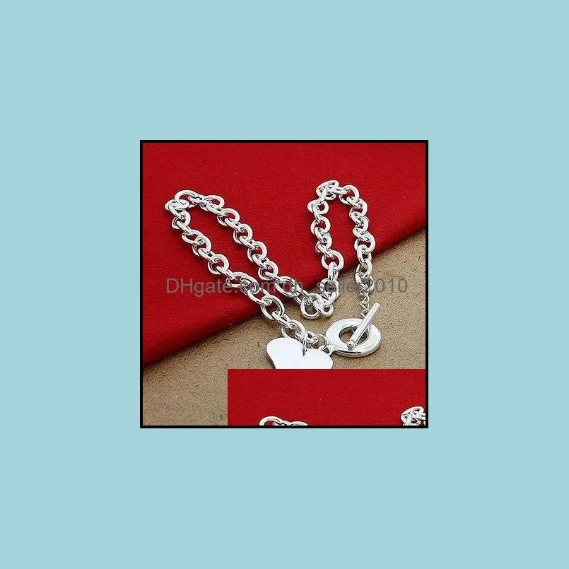 925 sterling silver heart/circle/dog pendant necklace woman man 18 inches chain wedding engagement party jewelry 1267 t2