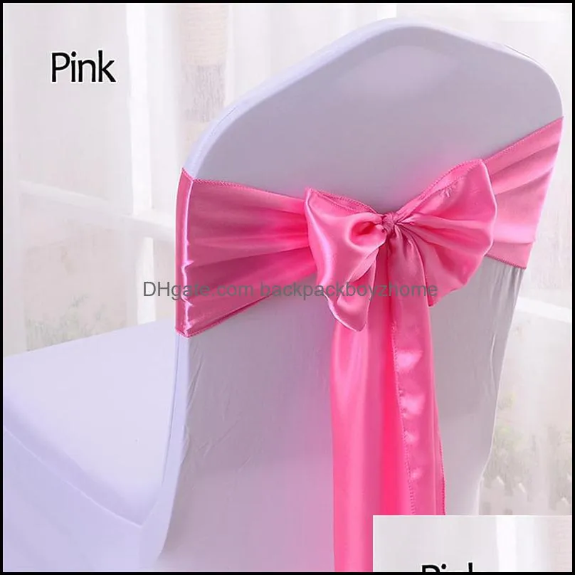 280*16cm Satin Chair Sashes Bow Tie Chair Sash Band For Banquet Home Table Decoration Wedding Party Supplies