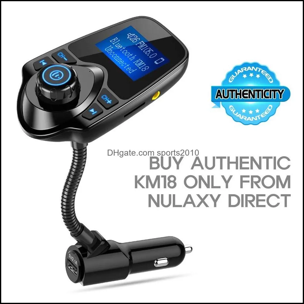 Bluetooth Car FM Transmitter Audio Adapter Receiver Wireless Hands Free Car Kit W 1.44 Inch Display