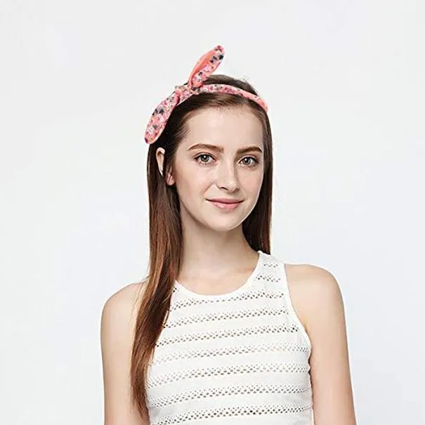 bow tie floral headband colorful hair band cute hair accessories for girls perfect rabbit ears headbands for womon girls