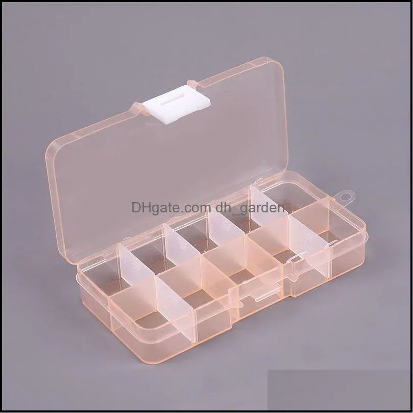 jewelry pouches 10 slots plastic transparent storage fine compartment adjustable container for beads earring boxes casket